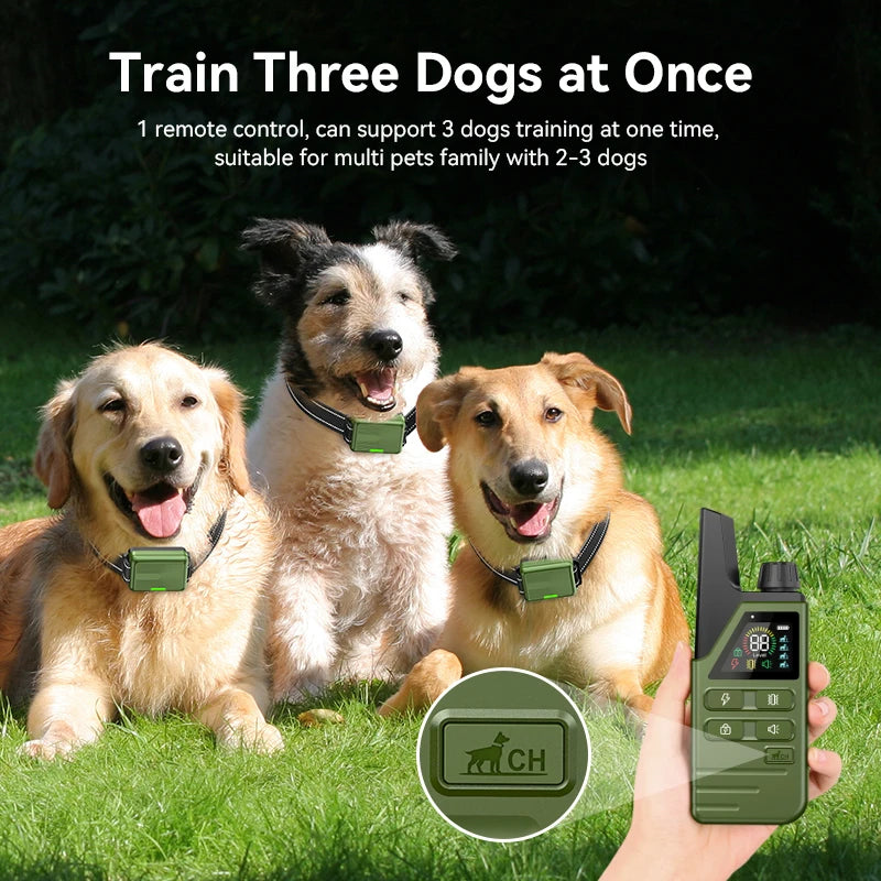 Dog Training Collar with Remote | Nylon | 300m Range | Tone Vibration Static | USB Rechargeable | Woofing Deals