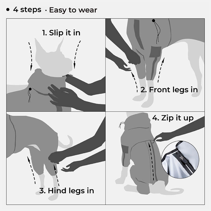 Reflective Dog Rain Coat | Waterproof All-Weather Pet Jacket | Woofing Deals