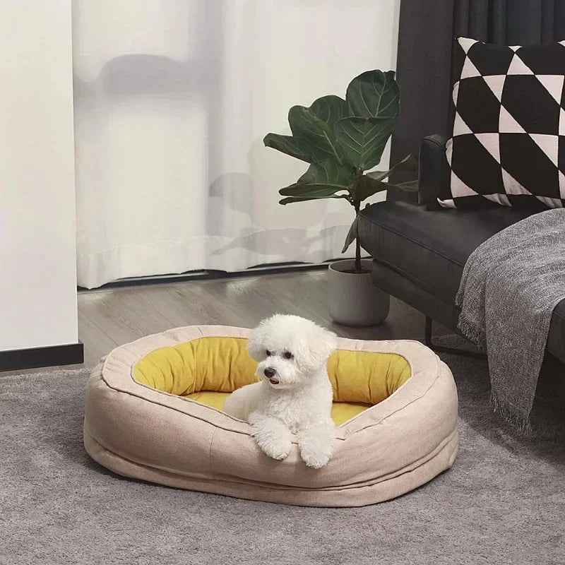 Dog Bed | Plush Bolster Sofa | Soft Padded Sides & Hand-Washable Fabric