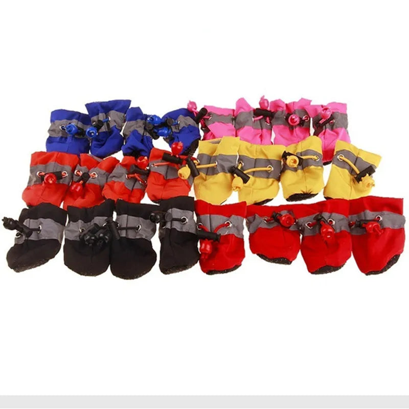 Dog Rain Booties | Waterproof Anti-Slip Paw Shoes | Rubber Sole | Adjustable Fit | Sizes XXS–XXL | Woofing Deals