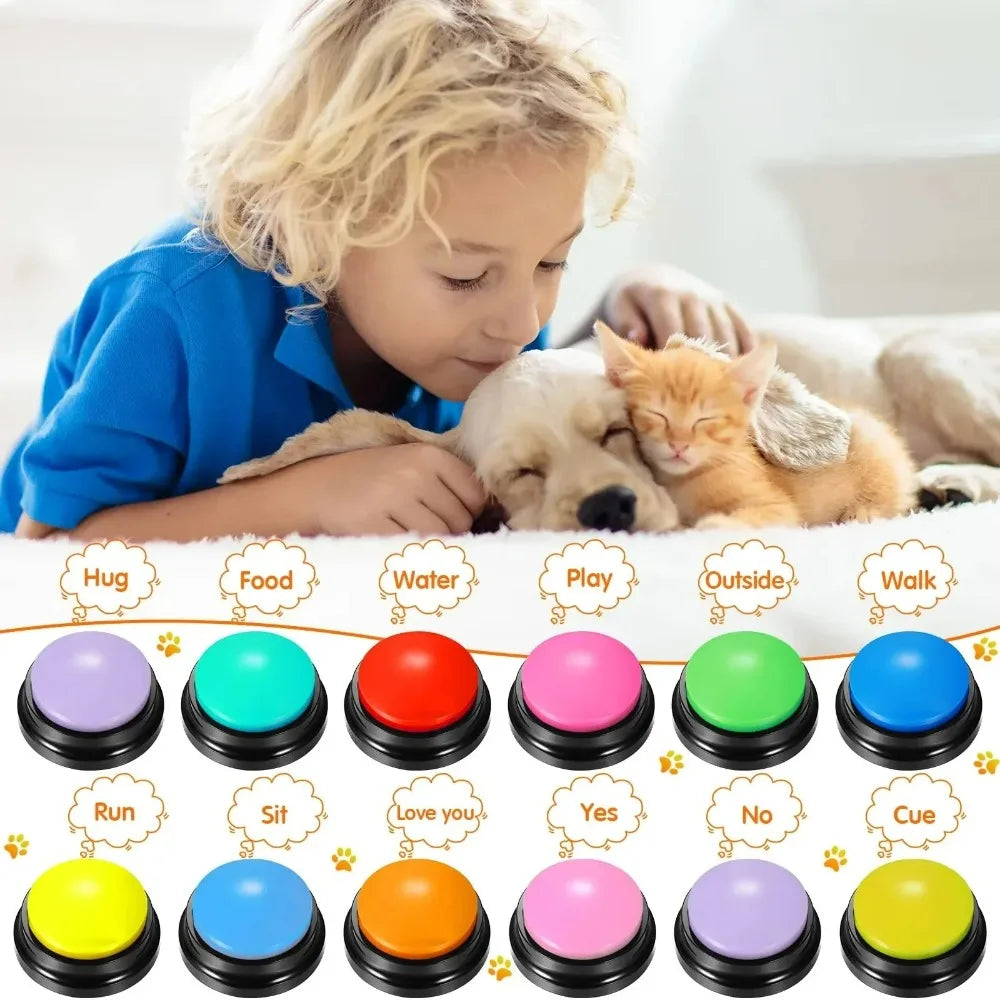 Dog Talking Buttons | Pet Communication Training Buttons | 30-Second Voice Playback | Pack of 4, 6 or 8 | Woofing Deals