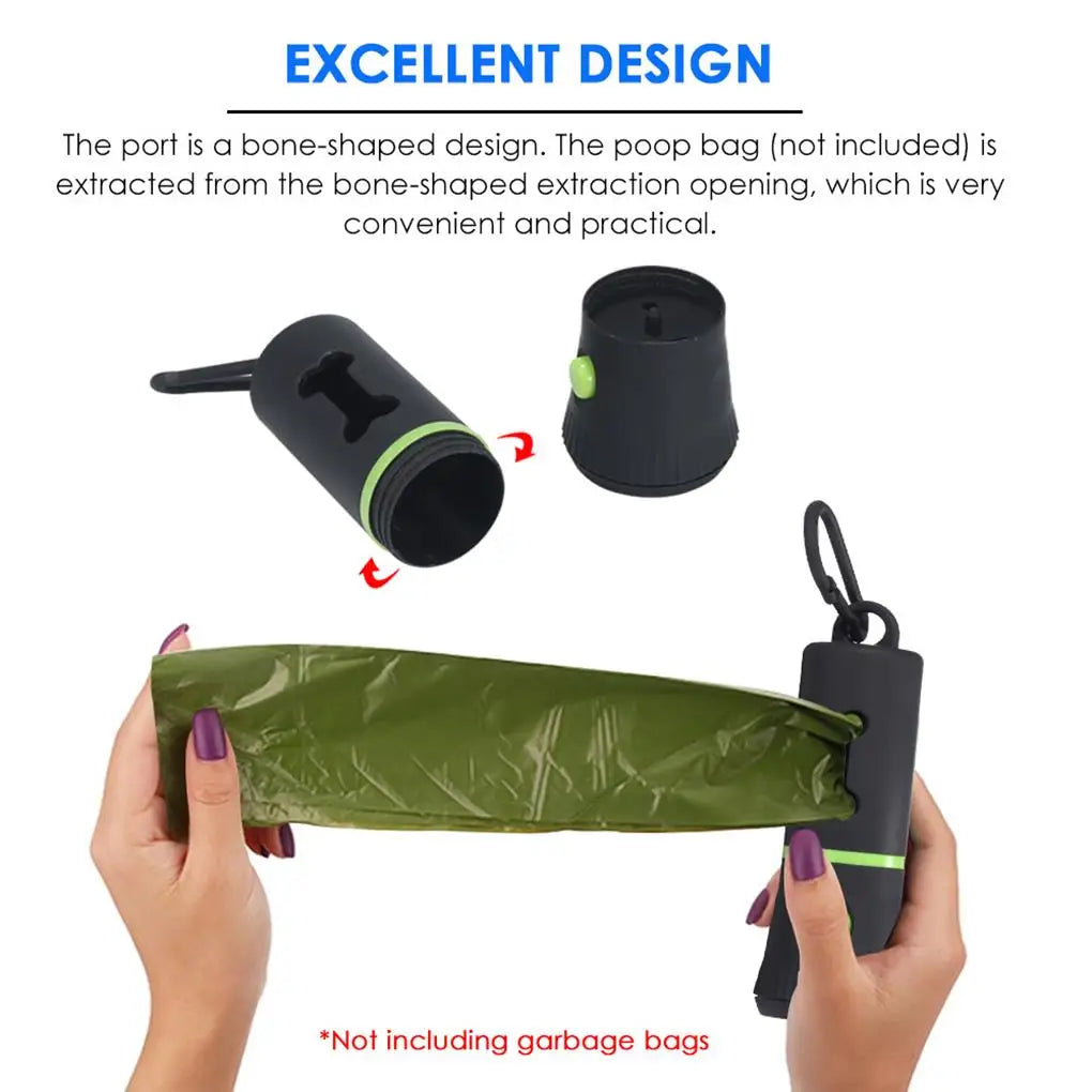 Dog Waste Bag Dispenser with Flashlight & Poop Bag Holder for Pets