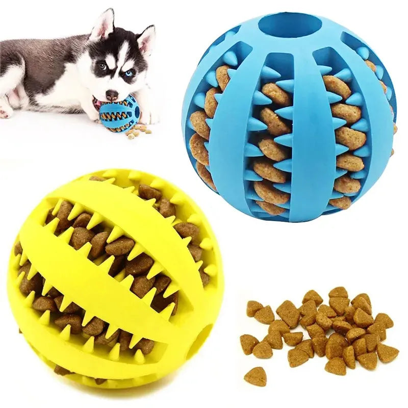 Rubber Dog Chew Ball | Dental Cleaning Treat Toy | Interactive Toy for Aggressive Chewers | Woofing Deals
