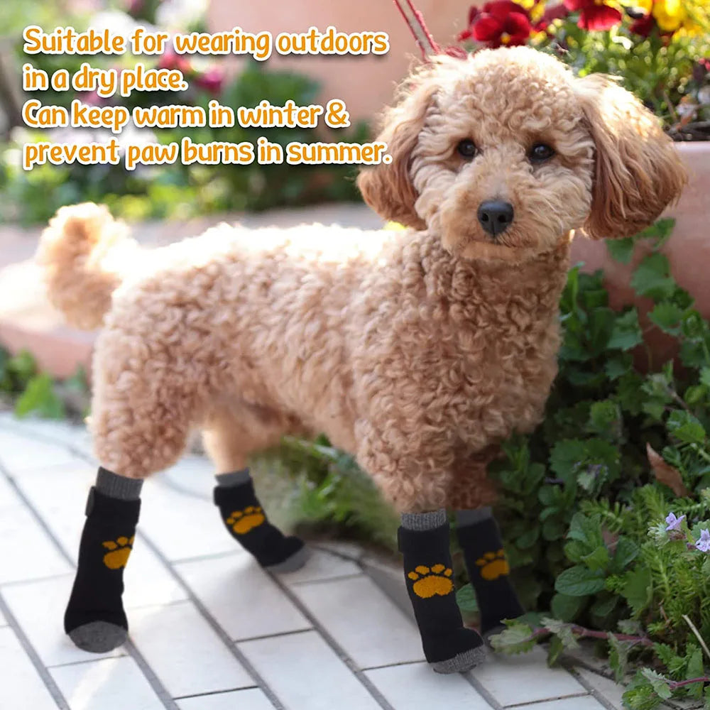 Dog Anti-Slip Socks | Knitted Breathable Fabric | Rubber Grip Indoor Paw Protectors | Sizes S–L | Woofing Deals
