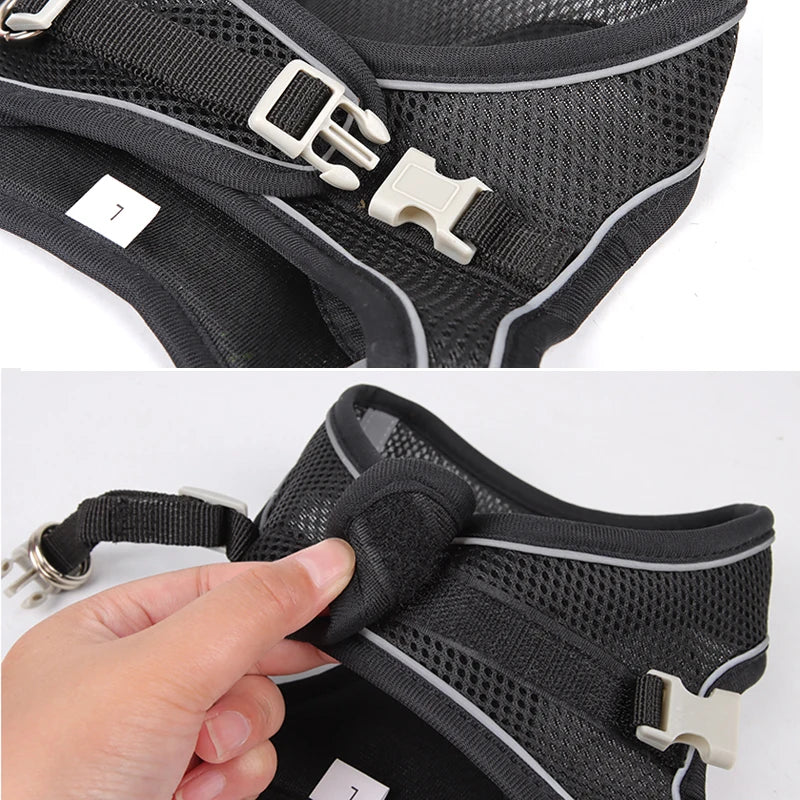 Dog Harness & Lead Set | Adjustable Fit | Breathable Vest | Reflective Outdoor Walking Set | Woofing Deals
