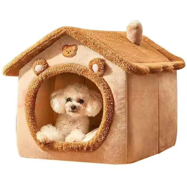 Foldable Dog House Bed | Soft Cushion Fabric | Portable Warm Kennel | Woofing Deals