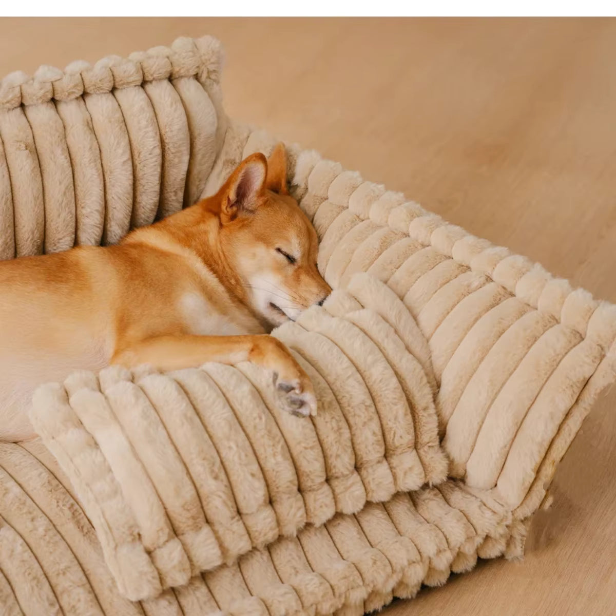 Orthopedic Dog Sofa Bed | Fluffy Plush Fabric | Washable Cushion, Supportive Comfort | Woofing Deals
