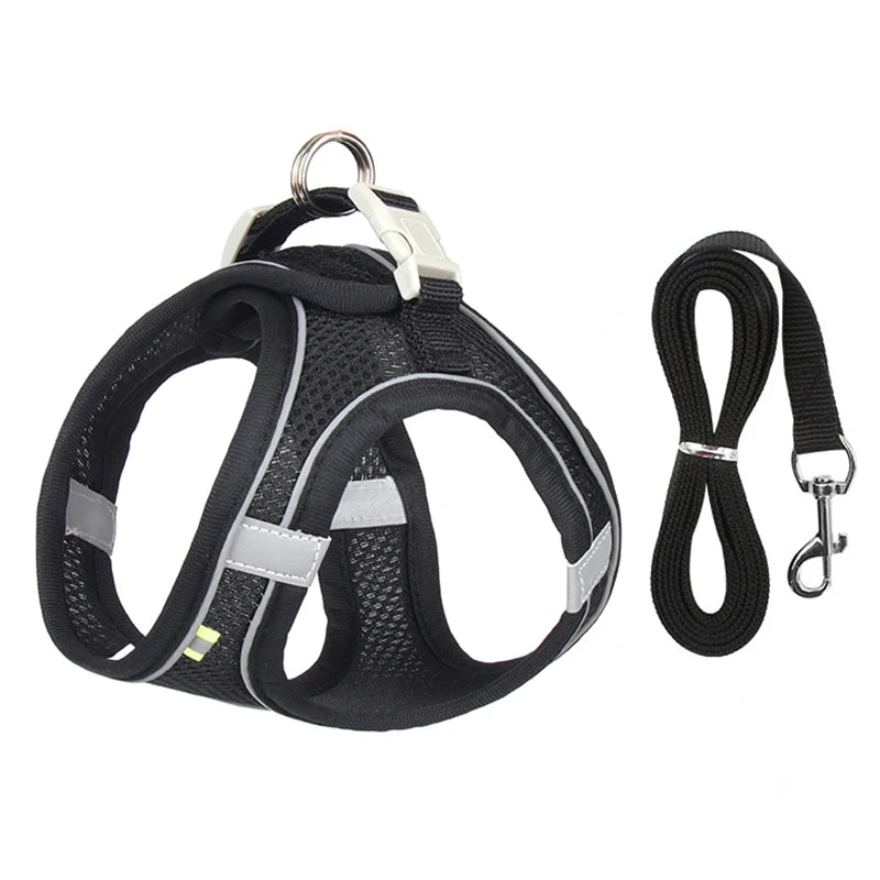 Dog Harness & Lead Set | Adjustable Fit | Breathable Vest | Reflective Outdoor Walking Set | Woofing Deals