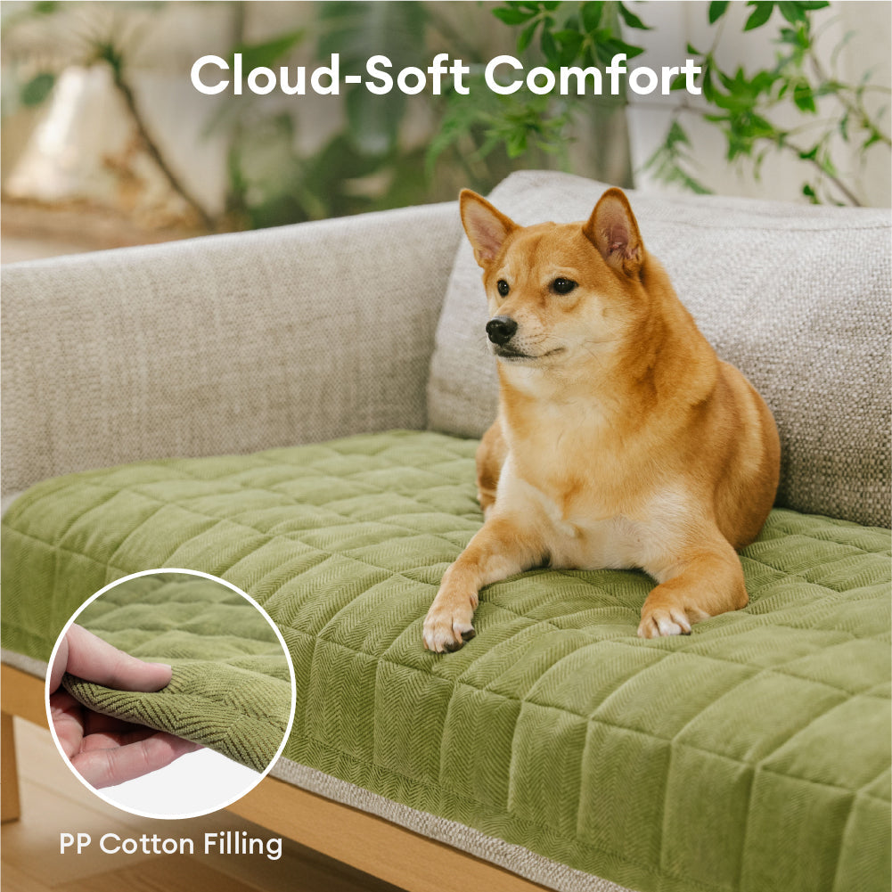 Breathable Herringbone Chenille Sofa Cover | Scratch-Proof | Stain-Resistant | Non-Slip | Woofing Deals
