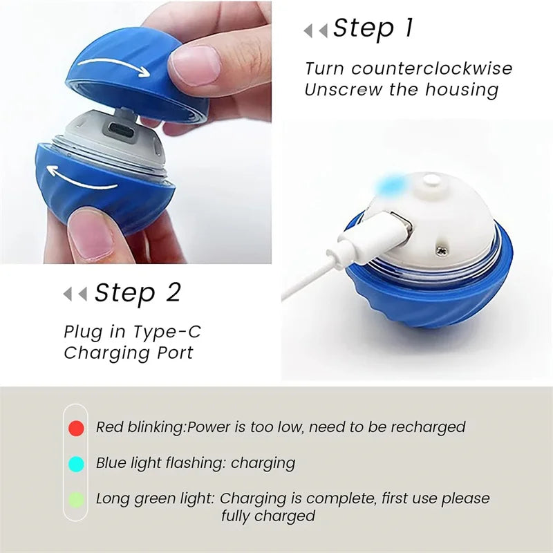 Interactive Smart Dog Ball | Automatic Rechargeable Toy | Interactive Training & Play Toy | Woofing Deals