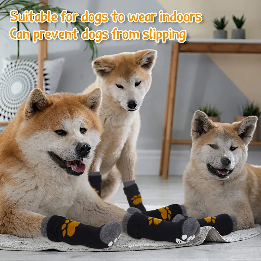 Dog Anti-Slip Socks | Knitted Breathable Fabric | Rubber Grip Indoor Paw Protectors | Sizes S–L | Woofing Deals