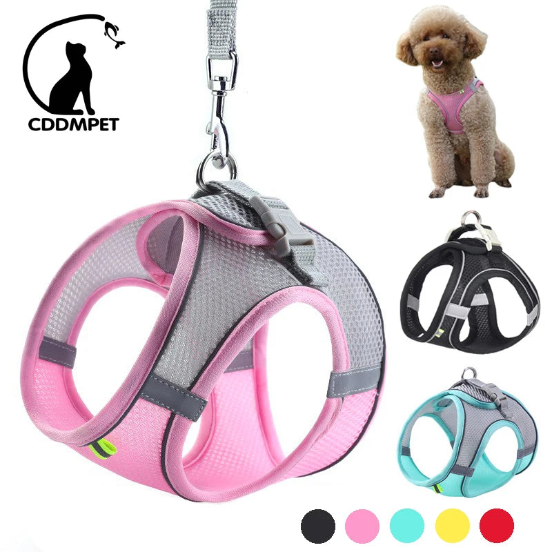 Dog Harness & Lead Set | Adjustable Fit | Breathable Vest | Reflective Outdoor Walking Set | Woofing Deals