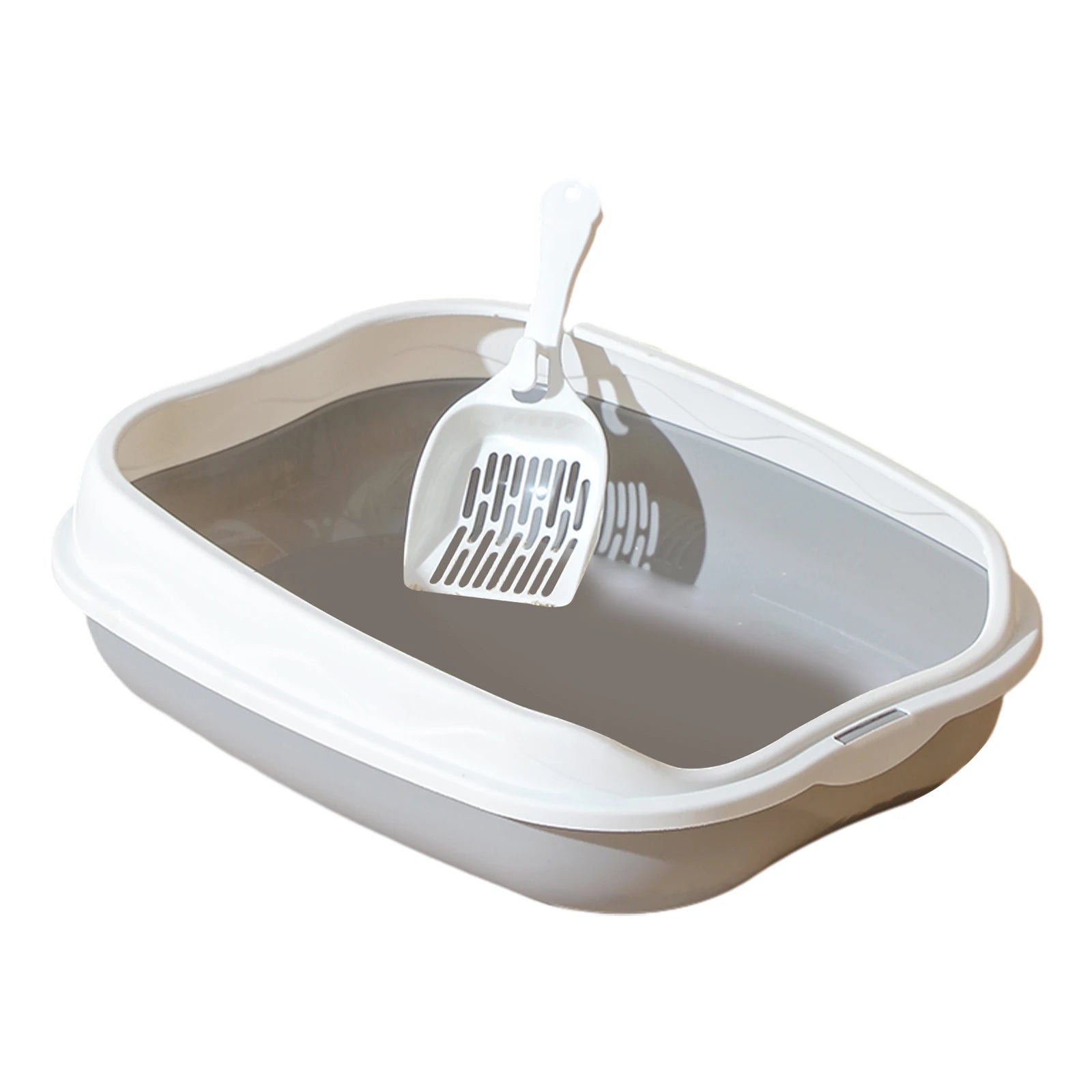 Semi-Enclosed Cat Litter Box | Anti-Splash PP Toilet Tray | Woofing Deals