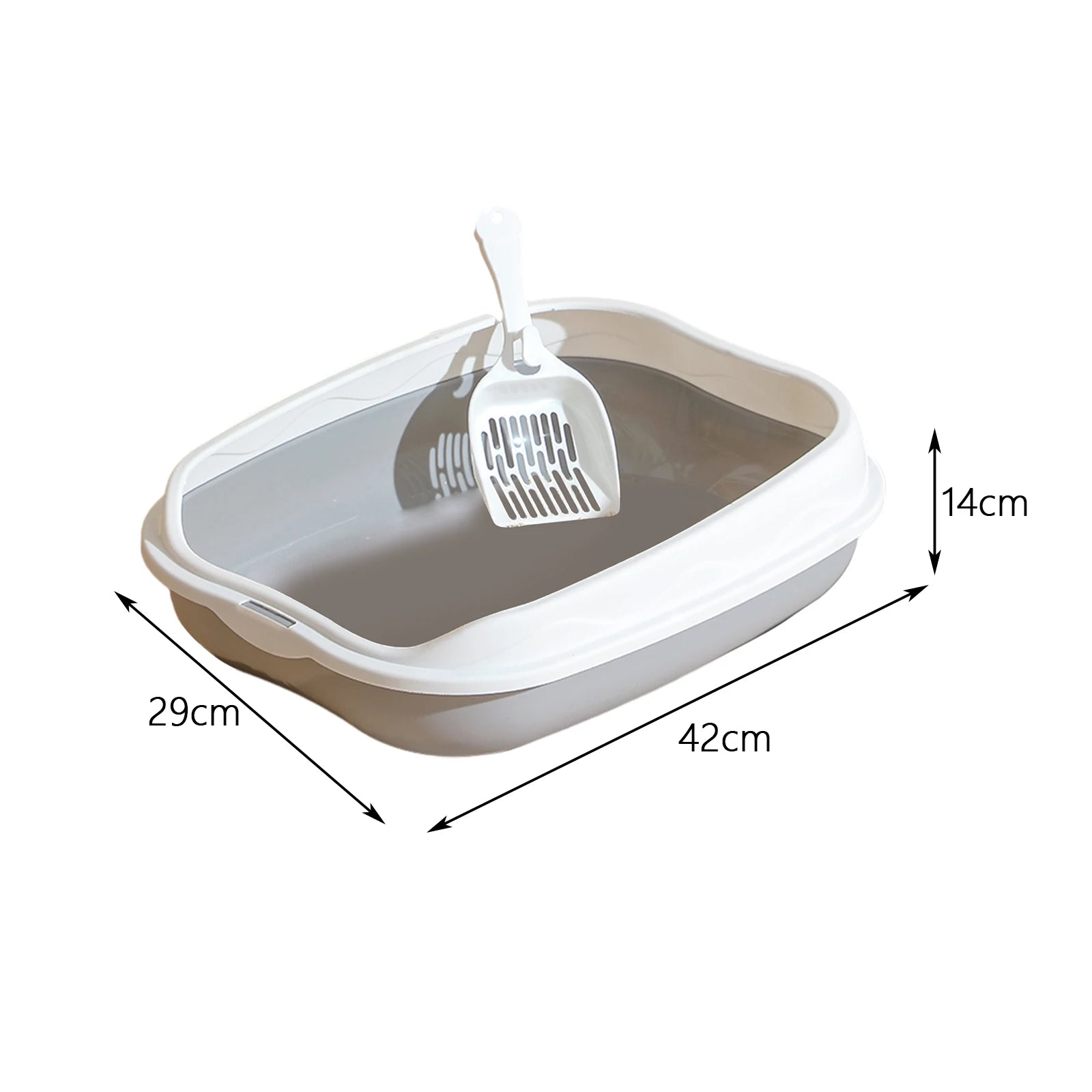 Semi-Enclosed Cat Litter Box | Anti-Splash PP Toilet Tray | Woofing Deals