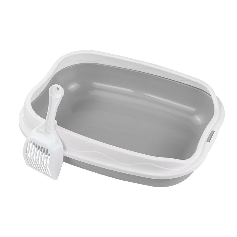 Semi-Enclosed Cat Litter Box | Anti-Splash PP Toilet Tray | Woofing Deals
