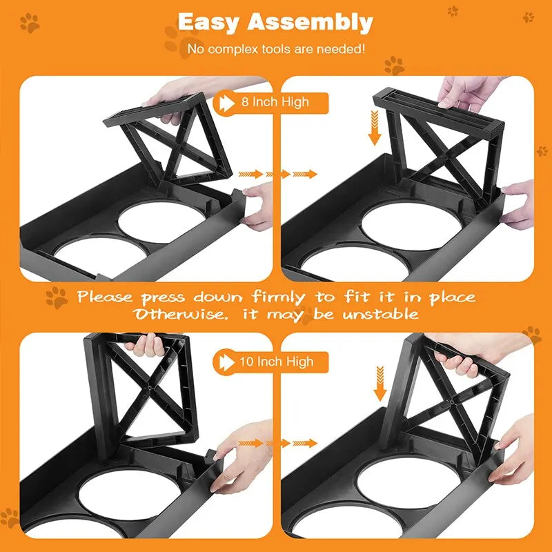 Adjustable Elevated Dog Bowl Stand | Slow Feeder | Healthier Eating Posture | Woofing Deals