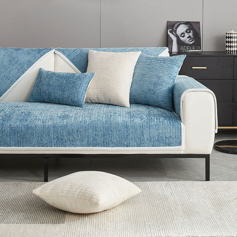 Striped Chenille Sofa Cover | Anti-Scratch & Non-Slip | Pet Proof | Machine Washable | Woofing Deals