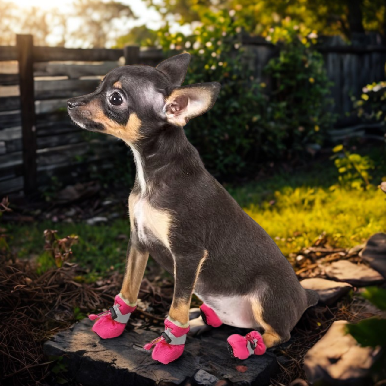 Dog Rain Booties | Waterproof Anti-Slip Paw Shoes | Rubber Sole | Adjustable Fit | Sizes XXS–XXL | Woofing Deals