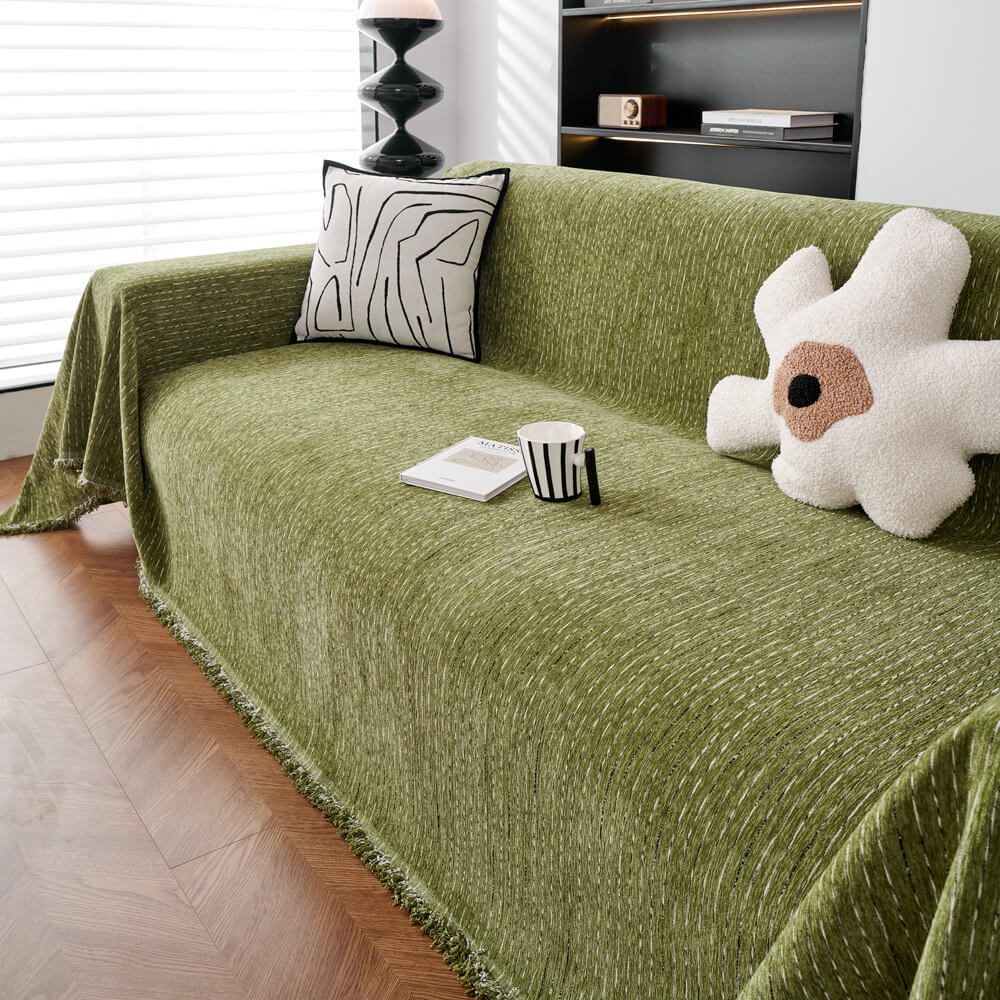 Soft Chenille Sofa Throw | All-Season Washable | Pet-Friendly Sofa Cover