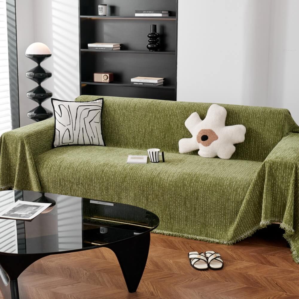Soft Chenille Sofa Throw | All-Season Washable | Pet-Friendly Sofa Cover