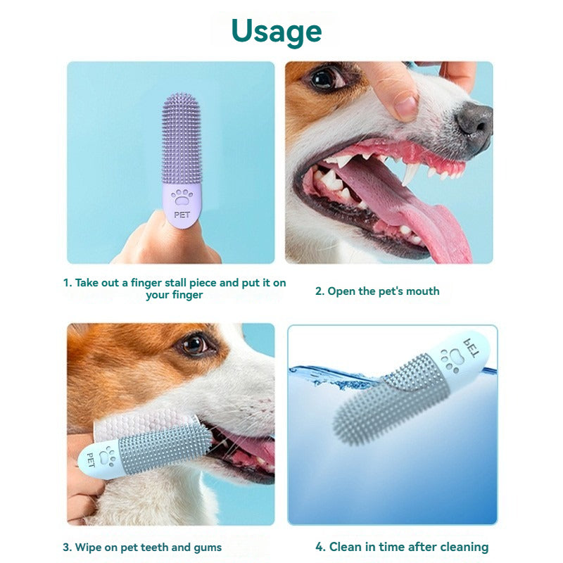 Pet Finger Toothbrush | Silicone Sleeve Design | Gentle Teeth Cleaning for Dogs & Cats | Woofing Deals
