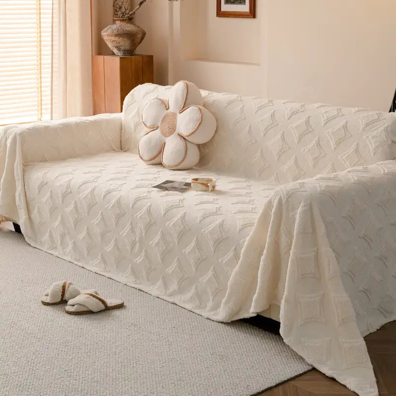 Star Plush Sofa Throw | Soft Washable Pet-Friendly | Furniture Protector