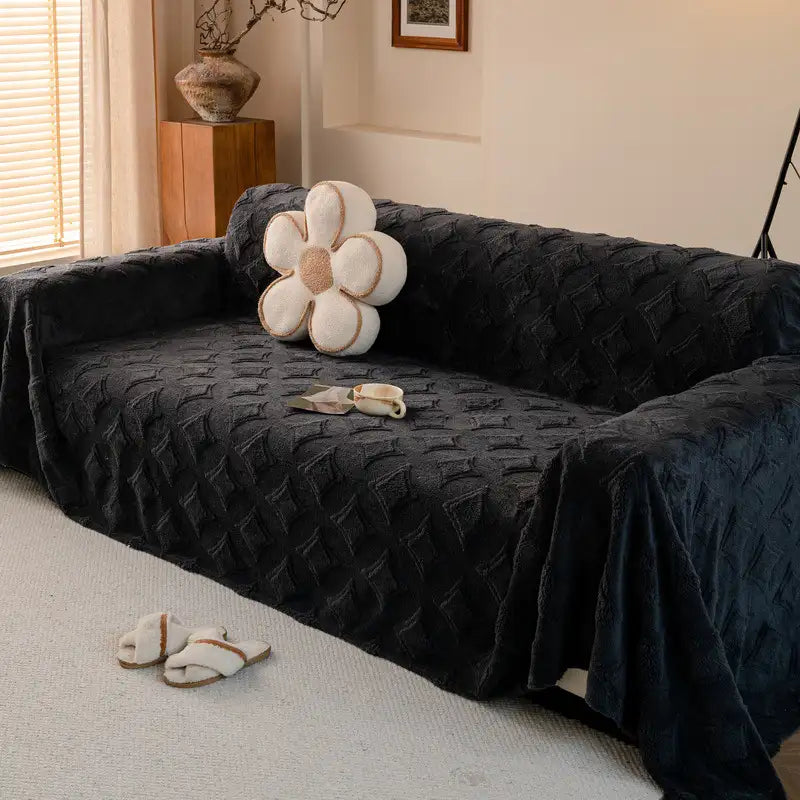 Star Plush Sofa Throw | Soft Washable Pet-Friendly | Furniture Protector