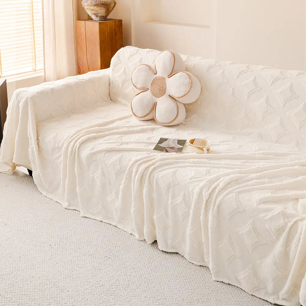Star Plush Sofa Throw | Soft Washable Pet-Friendly | Furniture Protector