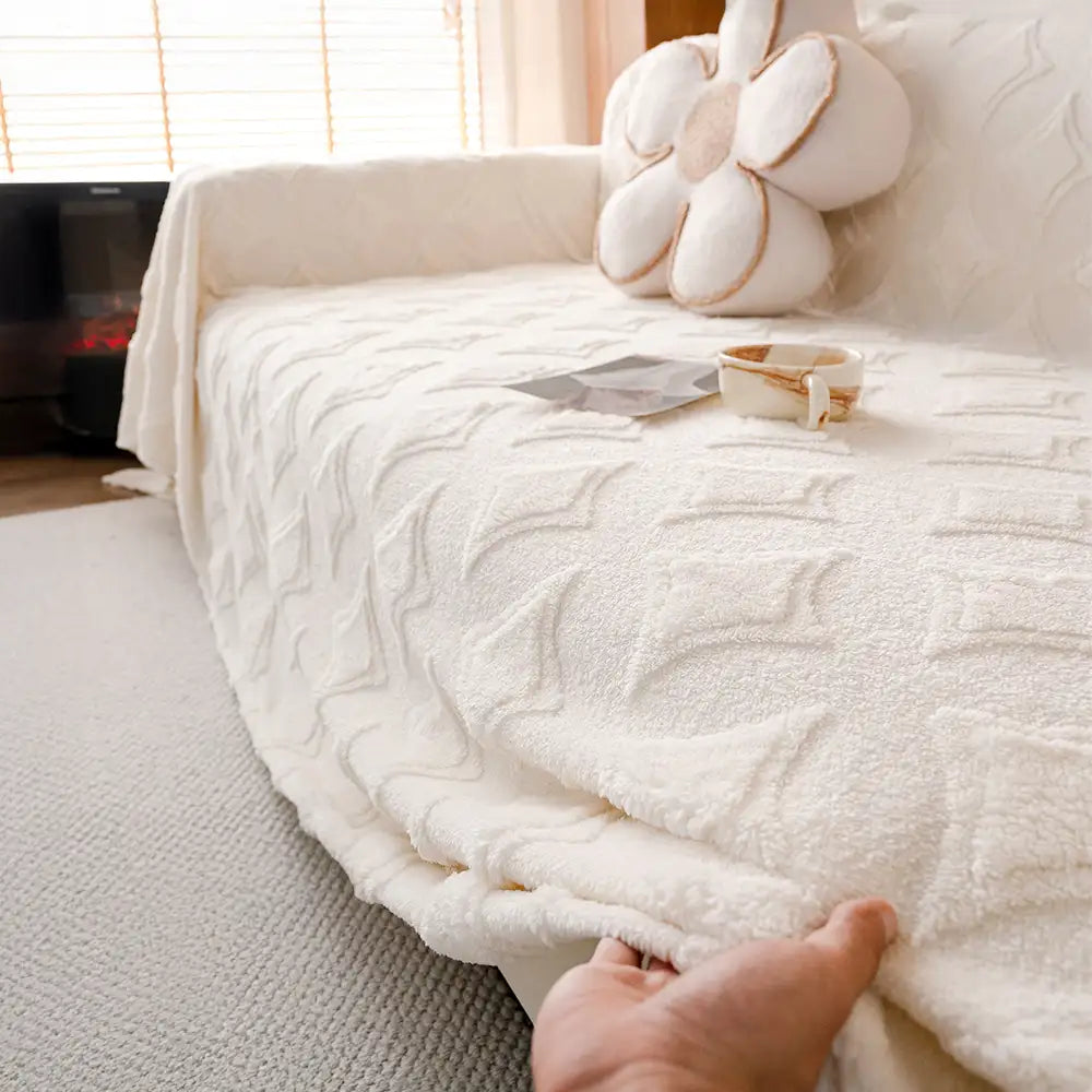 Star Plush Sofa Throw | Soft Washable Pet-Friendly | Furniture Protector