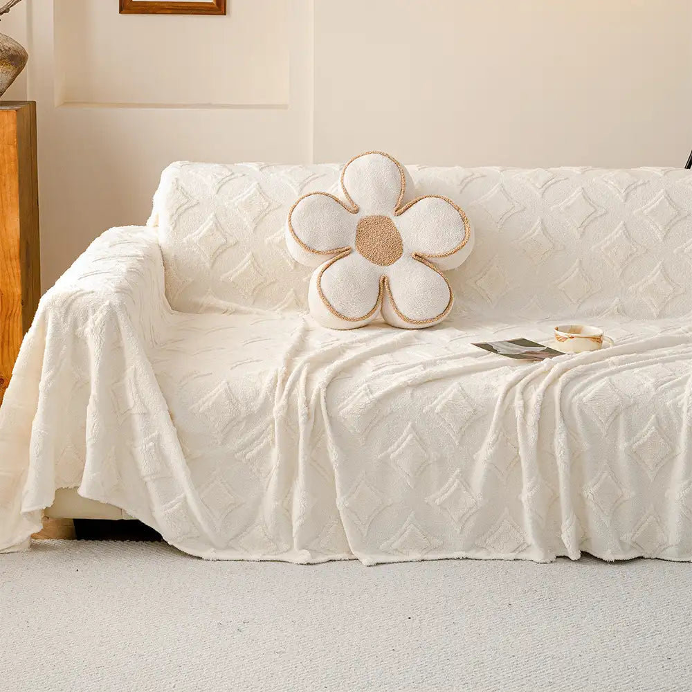 Star Plush Sofa Throw | Soft Washable Pet-Friendly | Furniture Protector