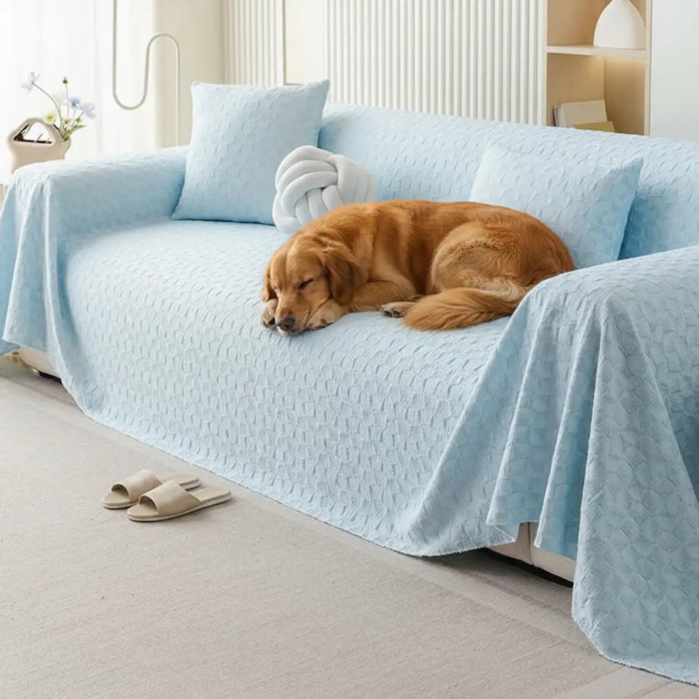 Textured Cooling Sofa Cover | Ice Silk Breathable Couch Throw