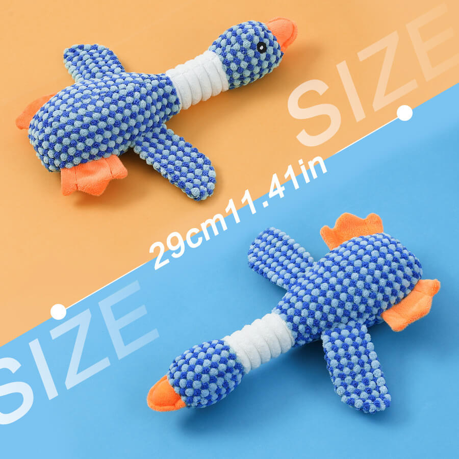 Tough Bird Dog Toy | Chew Resistant Plush | Squeaker | Supports Dental Health | Woofing Deals