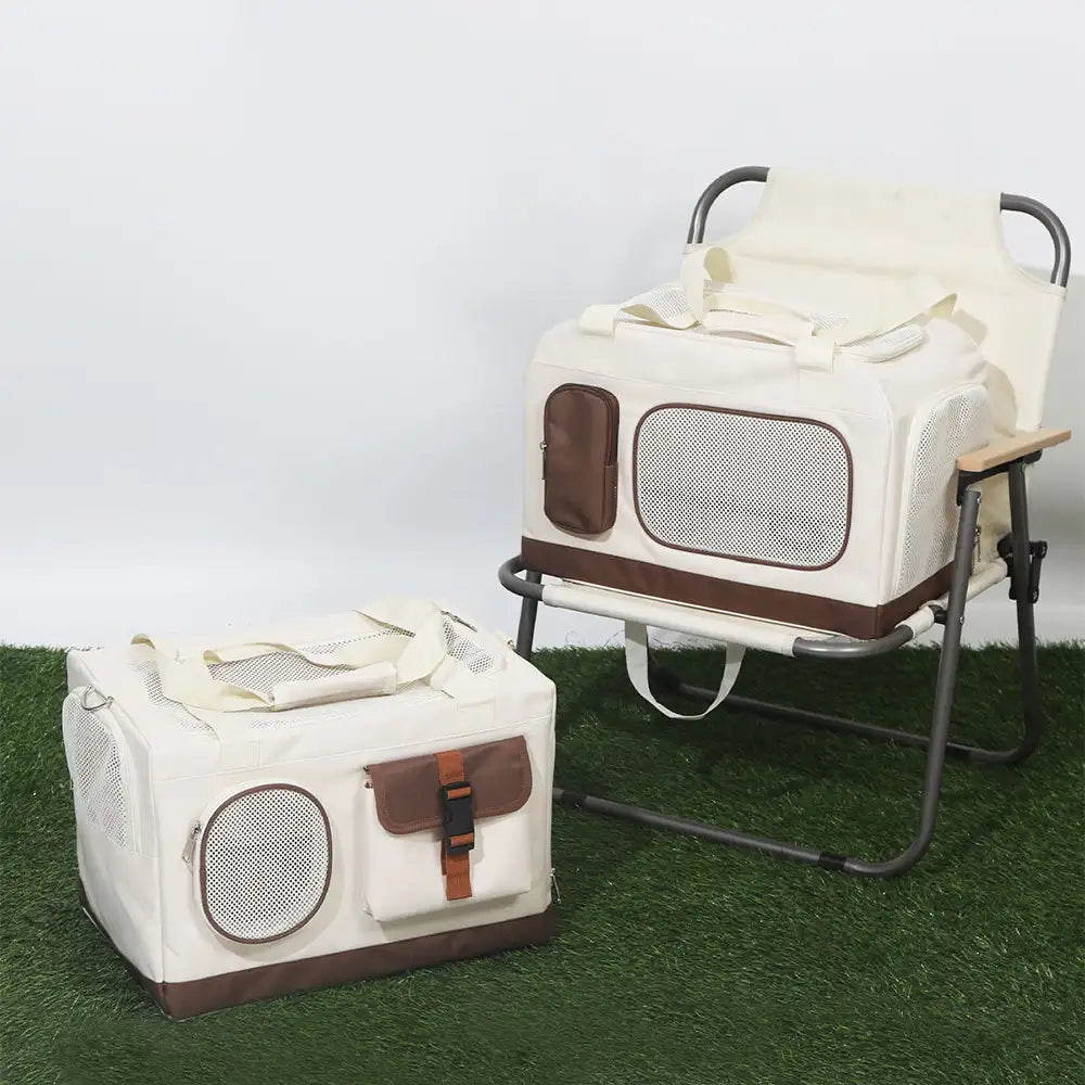 Double-Layer Cat Carrier | Foldable Rolling Trolley Bag | Oxford Cloth | Woofing Deals