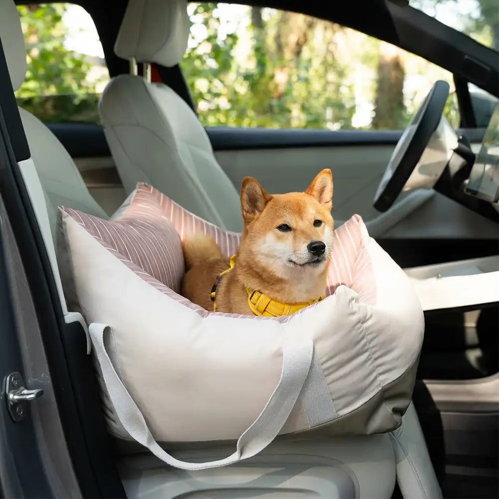 Dog Car Seat Bed | Water-Repellent Bolster Travel Seat | Non-Slip | Woofing Deals