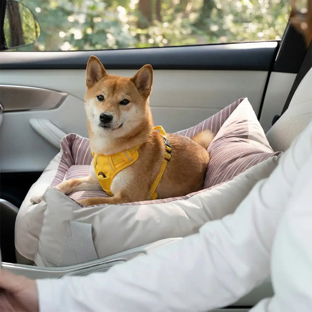 Dog Car Seat Bed | Water-Repellent Bolster Travel Seat | Non-Slip | Woofing Deals
