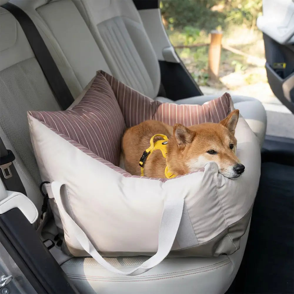 Dog Car Seat Bed | Water-Repellent Bolster Travel Seat | Non-Slip | Woofing Deals