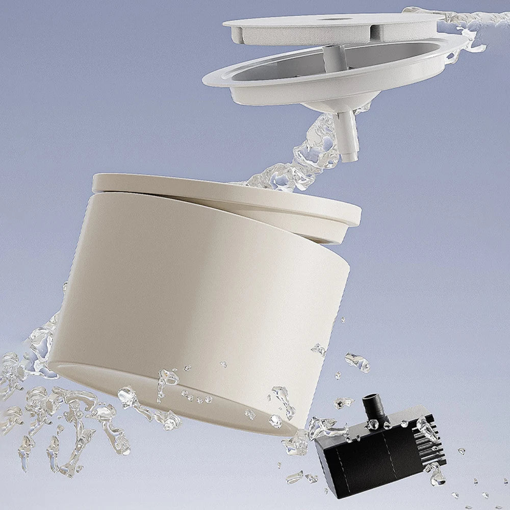 Automatic Ceramic Cat Water Fountain | 4-Layer Filtration | Ultra-Quiet 20dB Pump | 1L | Woofing Deals