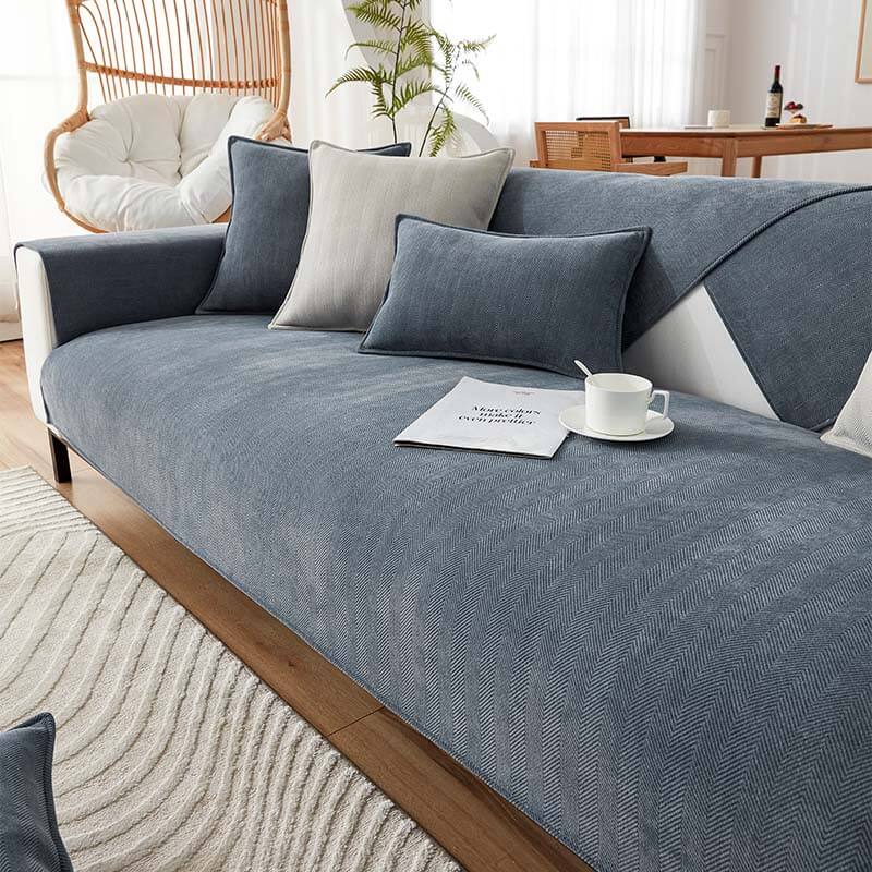 Waterproof Herringbone Chenille Sofa Cover | Anti-Slip | Stain-Resistant | Pet Proof | Woofing Deals