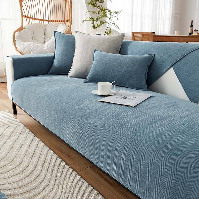 Waterproof Herringbone Chenille Sofa Cover | Anti-Slip | Stain-Resistant | Pet Proof | Woofing Deals