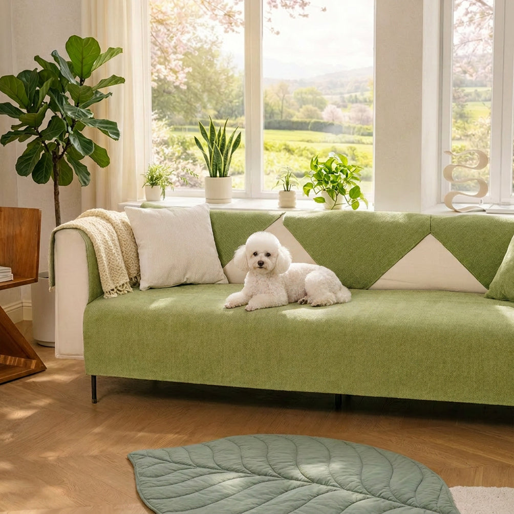 Waterproof Herringbone Chenille Sofa Cover | Anti-Slip | Stain-Resistant | Pet Proof | Woofing Deals