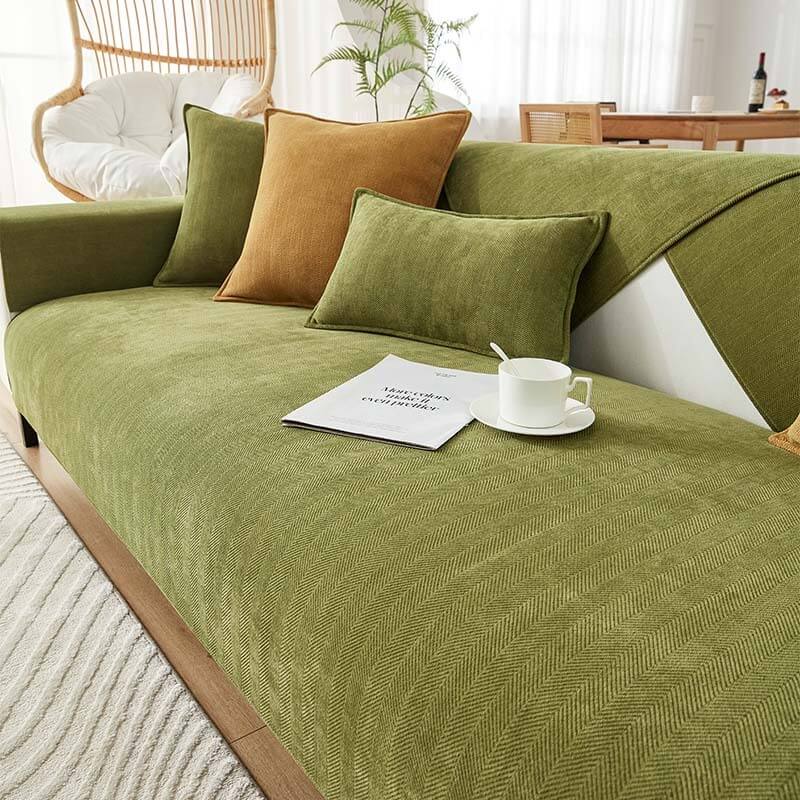 Waterproof Herringbone Chenille Sofa Cover | Anti-Slip | Stain-Resistant | Pet Proof | Woofing Deals
