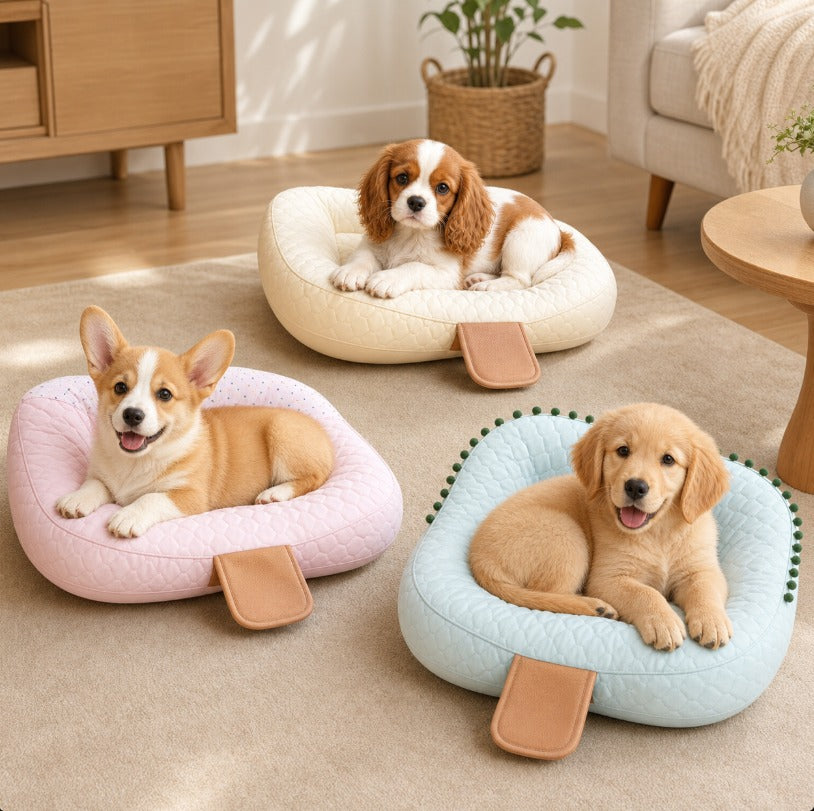 Ice Cream Cooling Dog Bed | Ice Silk Calming Pet Bed