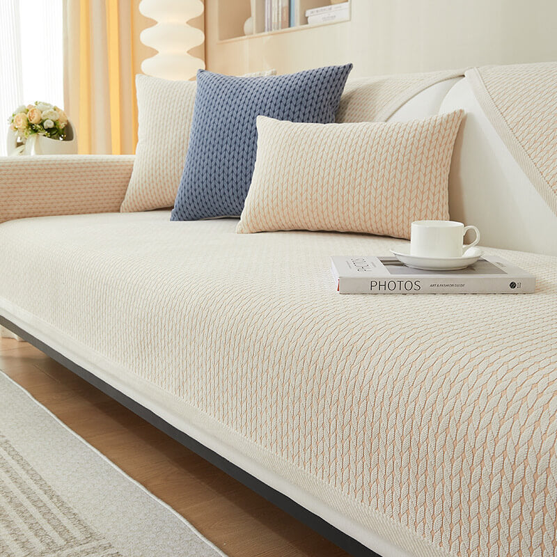 Wheat Ear Chenille Sofa Cover | Anti-Scratch Non-Slip Protector | Woofing Deals