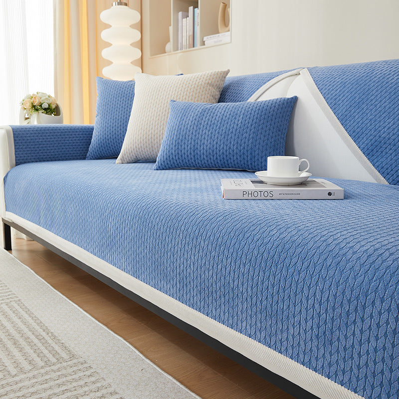 Wheat Ear Chenille Sofa Cover | Anti-Scratch Non-Slip Protector | Woofing Deals