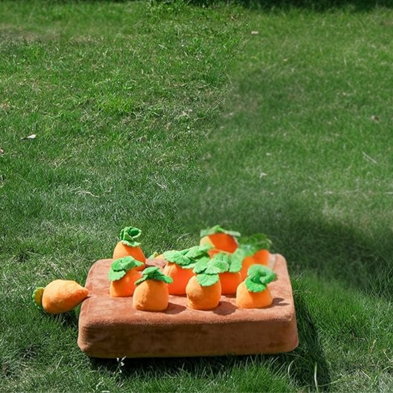 Carrot Snuffle Mat | Dog Puzzle Toy | Soft Fleece | Interactive Nosework Feeding Mat | Woofing Deals