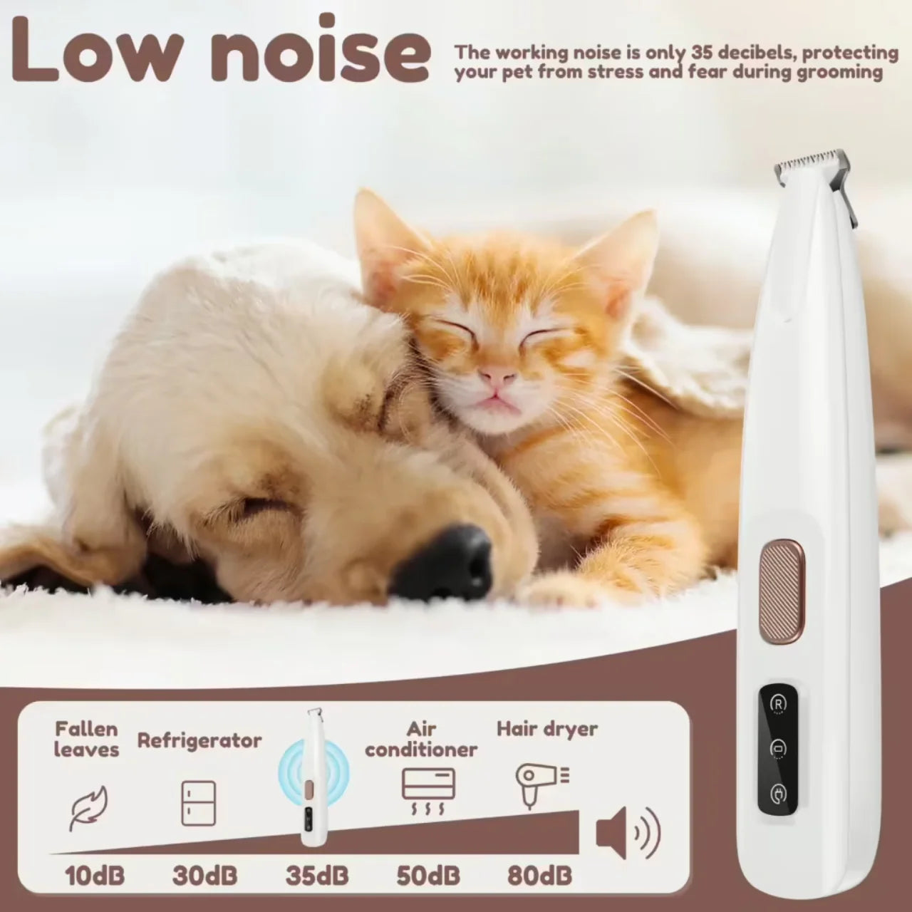 Waterproof Pet Paw Trimmer | LED Display Pet Hair Clippers | 1.8 cm Precision Grooming Blade | Woofing Deals