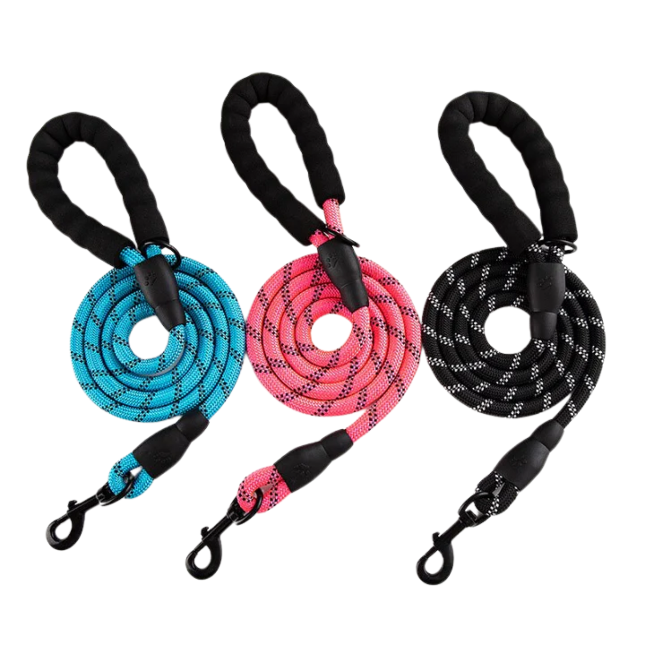 Reflective Dog Lead | Heavy Duty Nylon | Padded Handle | Double Handle Control for Strong Dogs | Woofing Deals