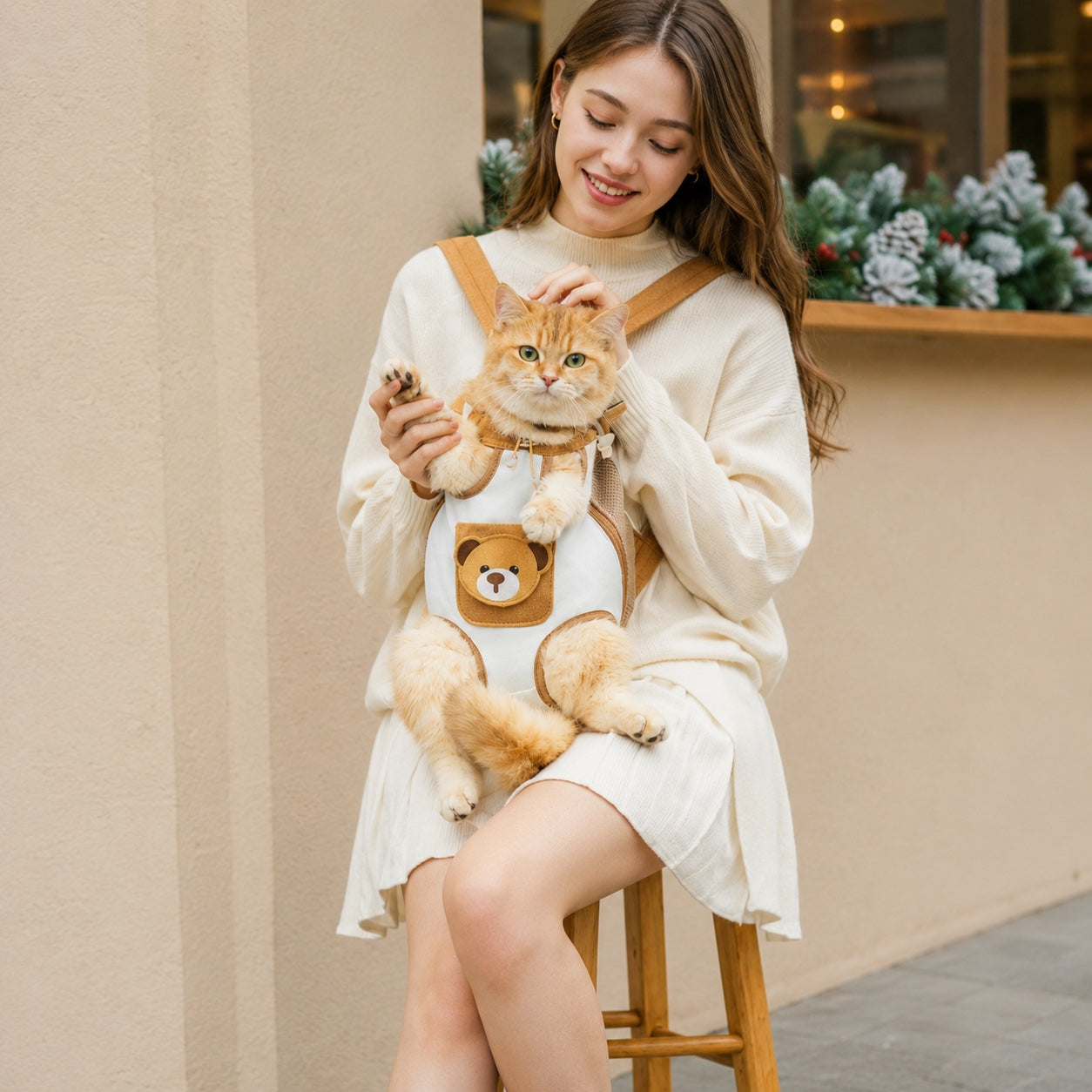 Teddy Bear Pet Carrier Backpack | Breathable Hands-Free Design | Cats & Small Dogs