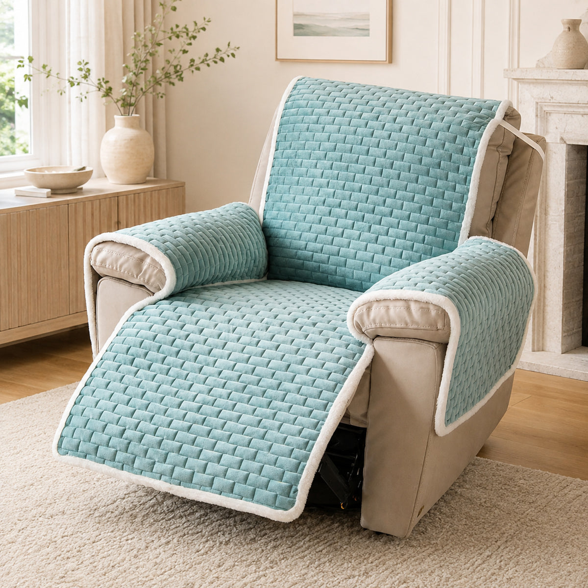 Recliner Chair Protector | Scratch-Resistant Cover with Elastic Straps