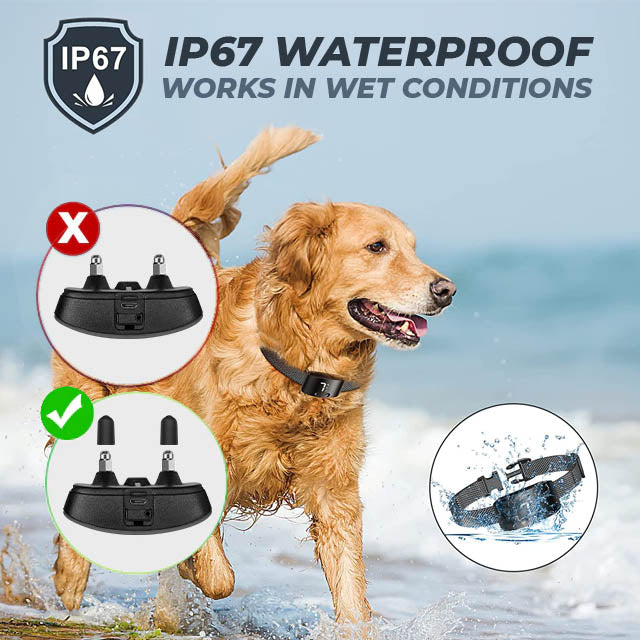 Rechargeable Anti Bark Dog Collar | Waterproof Adjustable Training Collar | Sound & Vibration Control | Woofing Deals